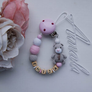 Knupīša turētājs ar lāčuku Gaiši rozā