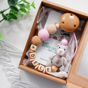 Knupīša turētājs ar Lāčuku - Smilškrāsas rozā