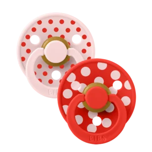 BIBS Colour knupīši Polka Blossom/Candy apple (0-6m)