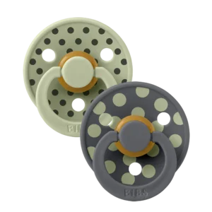 BIBS Colour knupīši Polka Sage/Iron (0-6m)