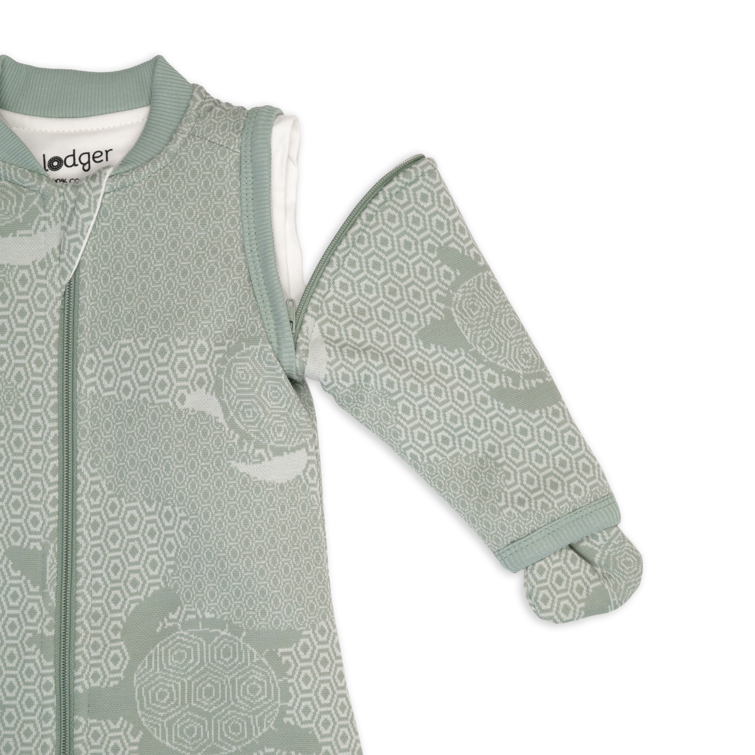 Lodger Hopper Matcha Turtle guļammaiss ar noņemamām piedurknēm, Silk, 50/62 - Image 3