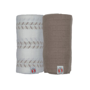 Lodger Swadler Solid Matcha kokvilnas autiņš, Birch/Buffalo, 110x110 cm, 2gab.