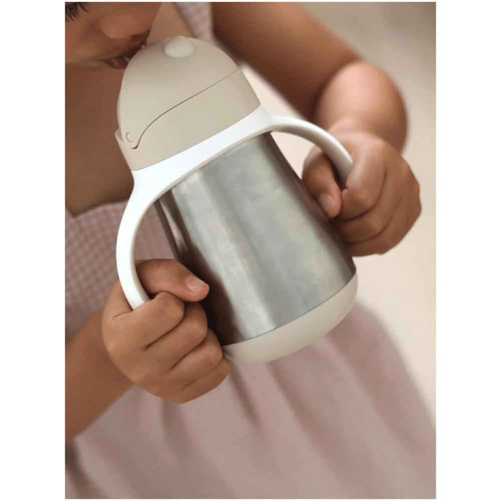 BEABA metāla pudele ar salmiņu 250ml, Clay lifestyle
