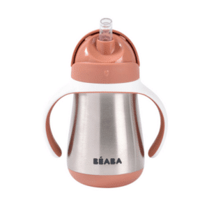 BEABA metāla pudele ar salmiņu 250ml, Terracotta