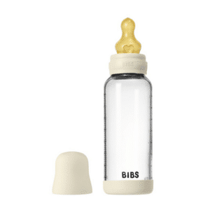 BIBS stikla pudelīte 240ml ar vidējo plūsmu Ivory