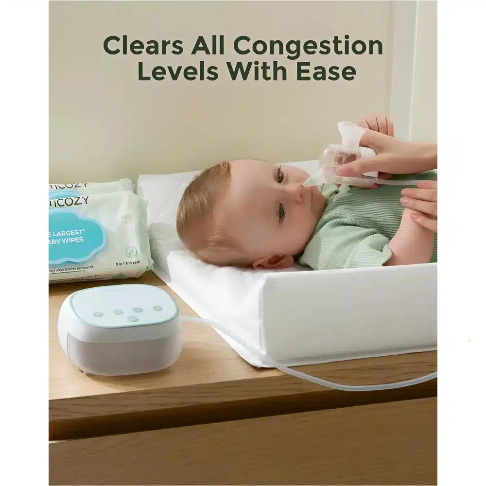 MOMCOZY BREEZYCLEAR PRO™ elektriskais deguna aspirators zīdaiņiem lietošana