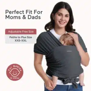 MOMCOZY bērnu slings-ķengursoma tumši pelēka