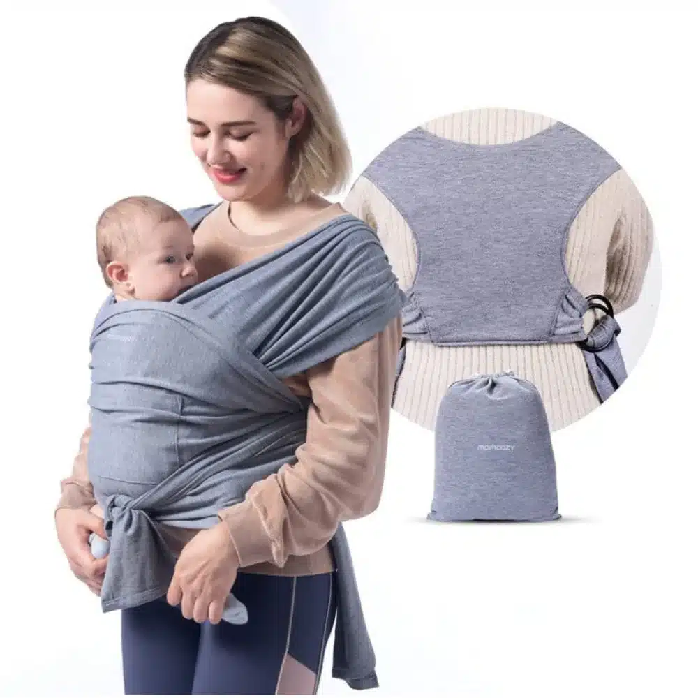 MOMCOZY bērnu slings-ķengursoma, pelēka