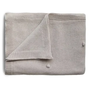 Mushie adīta bērnu sedziņa – Textured Dots Off White Melange