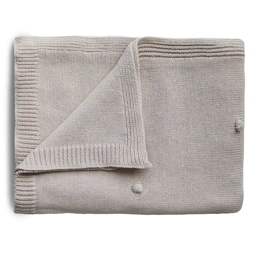 Mushie adīta bērnu sedziņa – Textured Dots Off White Melange