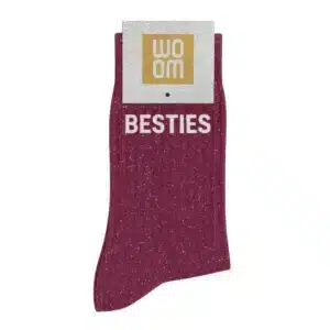 Sieviešu zeķes ar spīdumiem un uzrakstu Woom - Besties
